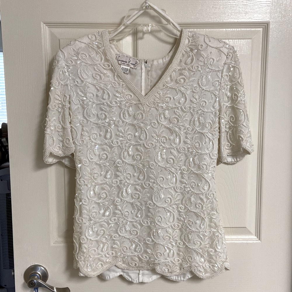 Vintage 90’s Beaded Laurence Kazar New York blouse